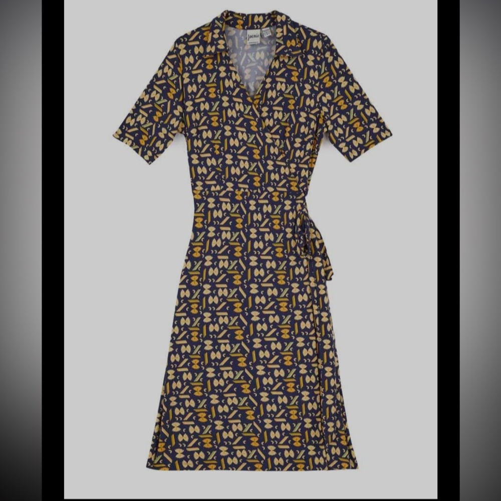 Pasta print wrap dress size 18